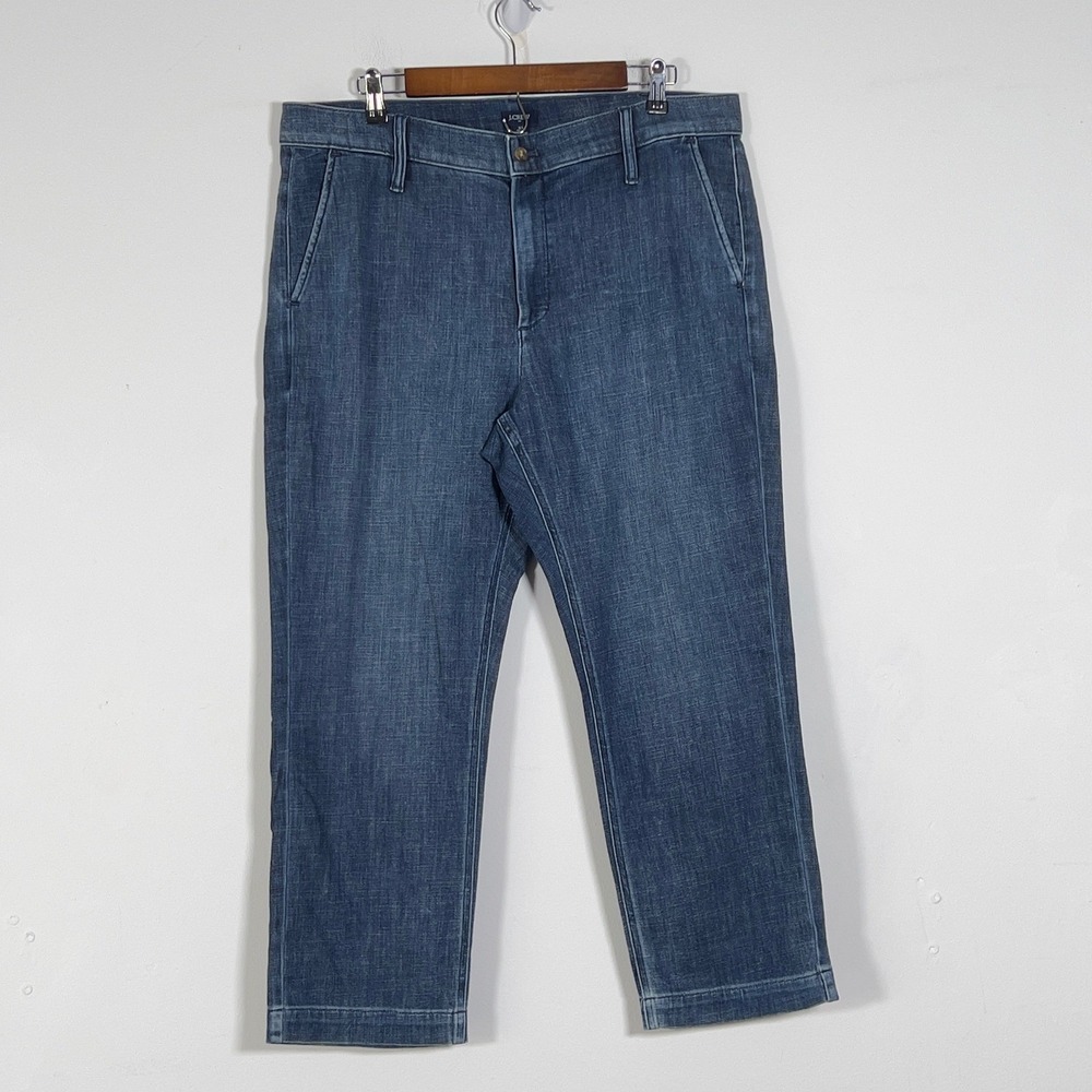 J.Crew Straight Leg Crop Jeans Womens‎ Sz 33 Blue Denim Trouser Pants